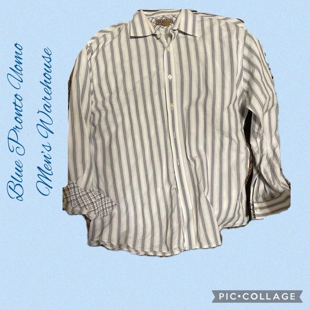 Blue Pronto Uomo Men’s Shirt from Men’s Warehouse. In like New Condition SZ XL